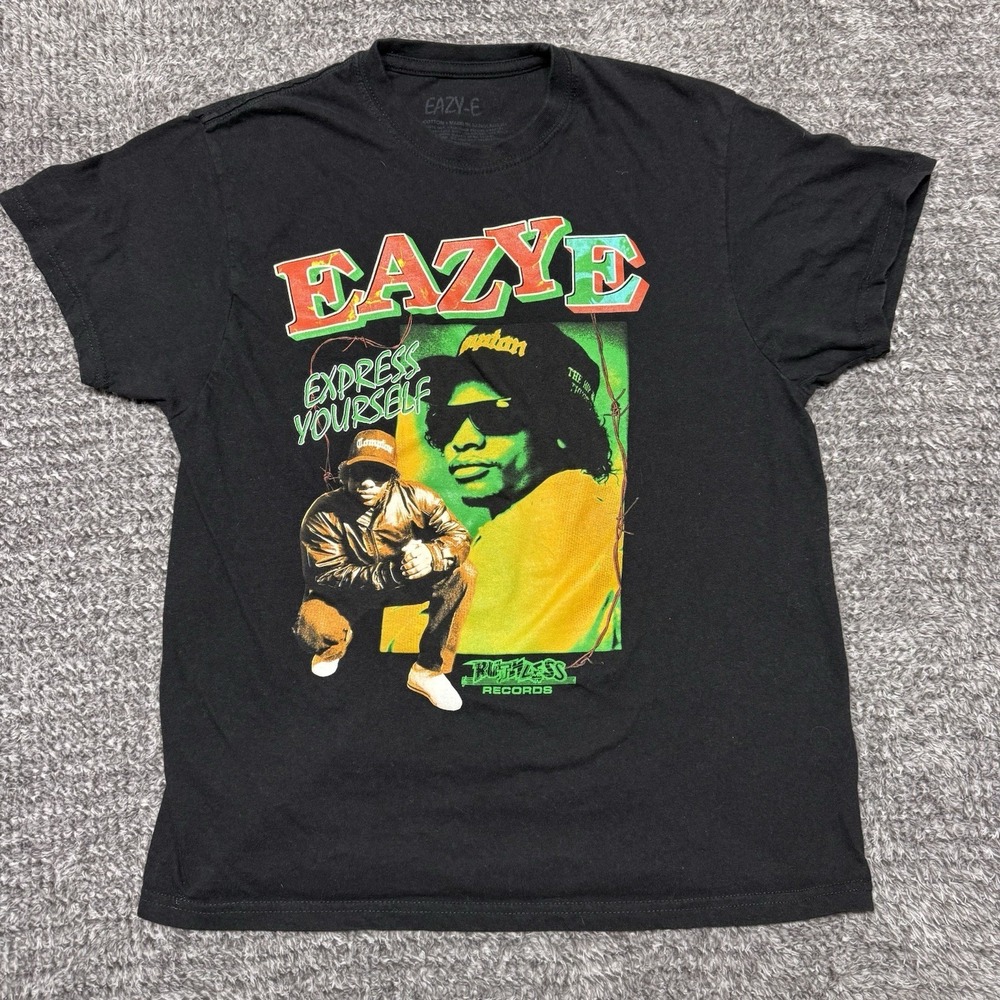 Eazy-E Express Yourself Rap‎ T-Shirt Men's M Black Short Sleeve Crew Neck